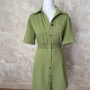 Sandro Green Button-Up Dress
